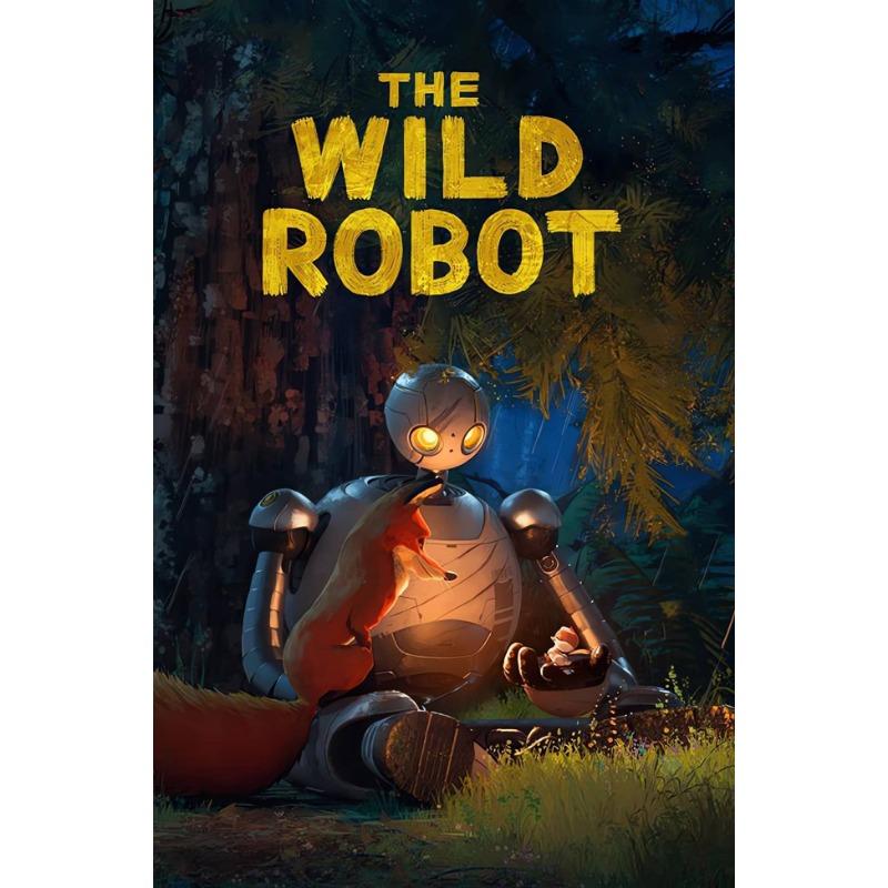 The W-Wild R-Robot Canvas Wall Art Sci-Fi Adventure Movie Poster Cartoon Robot Painting Kids Bedroom Decor Vibrant Wall Decor