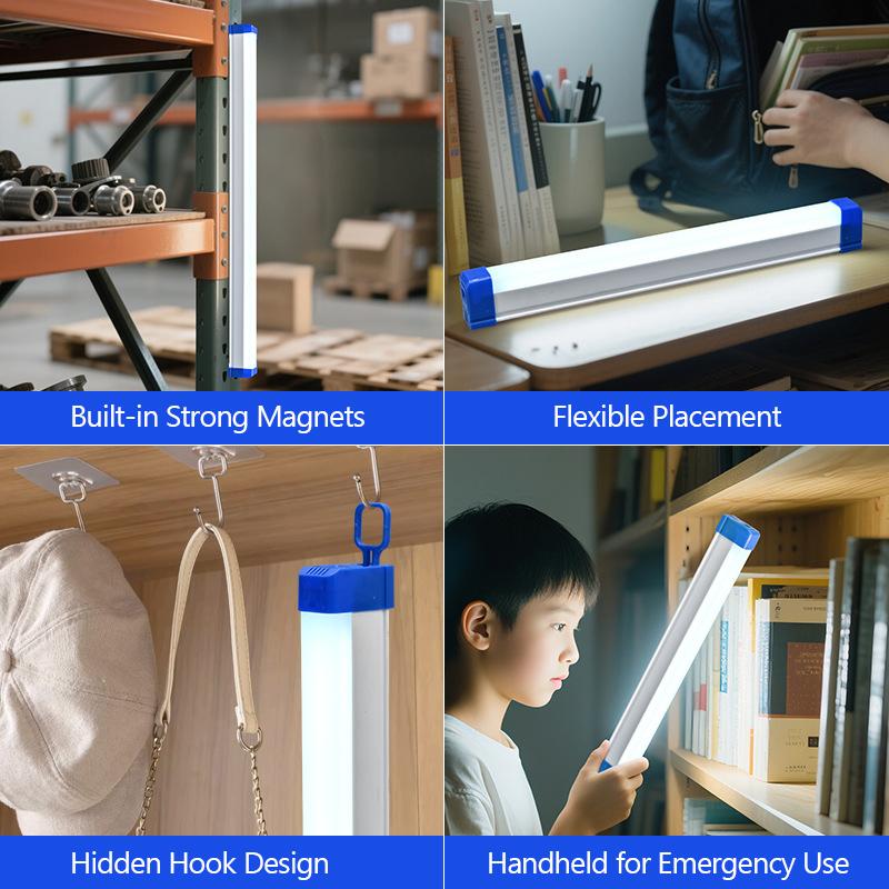 17-72CM LED Rechargeable Tube Camping Light Magnetic Suspension Portable Light Bulb for Emergency,Night Market,Outdoor Lighting