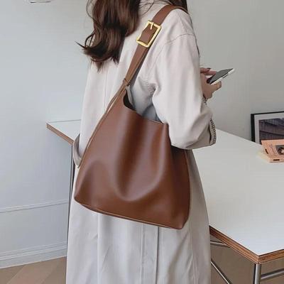 Borsa a tracolla a secchiello retrò 2025, versatile e di grande capacità, da donna