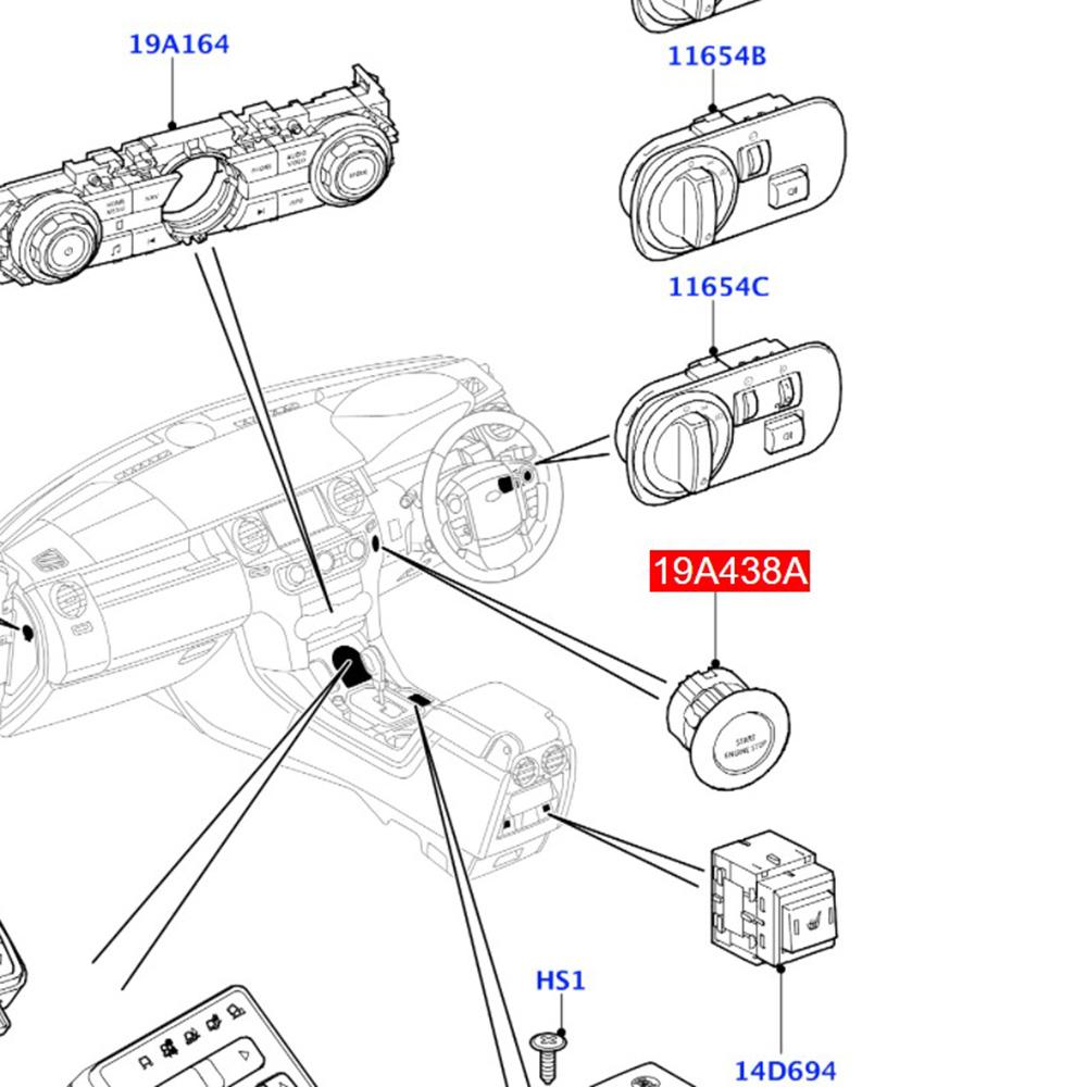 עבור לנד רובר ריינג' רובר ספורט L320 דיסקברי 4 L319 2010-2016 LR014015 מתג הצתה ללא מפתח התנעת מנוע Stop