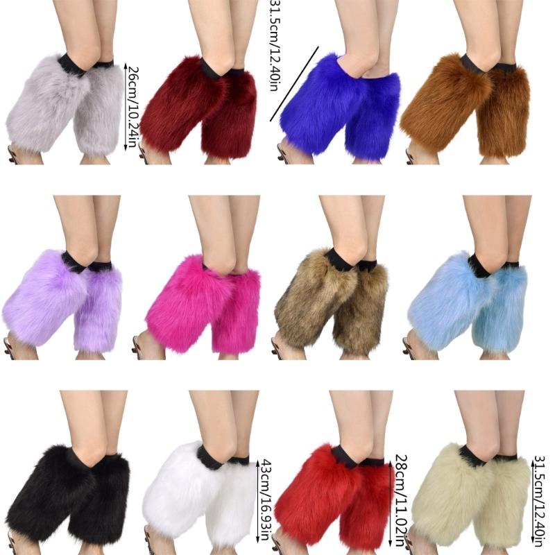 Boots Covers Women Solid Color Sexy Faux Fur Leg Warmer Calf Socks Party Costume