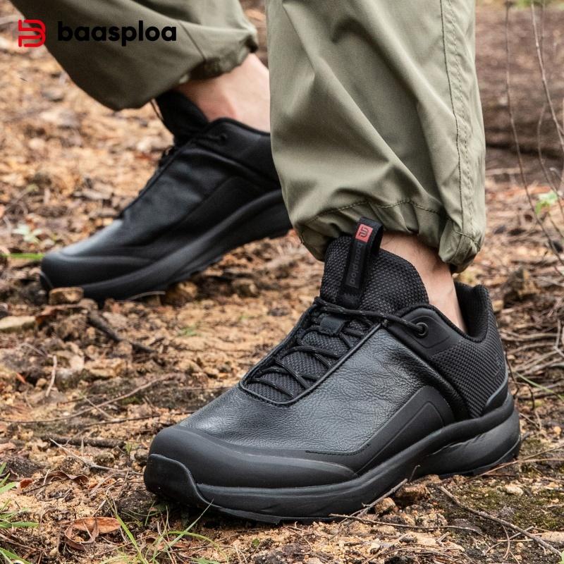 BAASPLOA Men Hiking Shoes Trekking Climbing Sneakers Non-slip Comfort Outdoor Resistant Walking Shoes Male Four Season