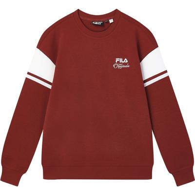 2023 Winter New Knitted Pullover Casual Trend Spliced Round Neck American Sweatshirt Men Sweatshirt Red F11M349203F-RD