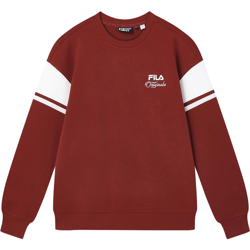 Fila 2023 Winter New Knitted Pullover Casual Trend Spliced Round Neck American Sweatshirt Men Sweatshirt Red F11M349203F-RD