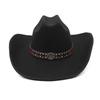 British 9.5Cm Large Eaves White Jazz Top Hat Seasonal Woolen Top Hat Simple Felt Tide Cowboy Hat