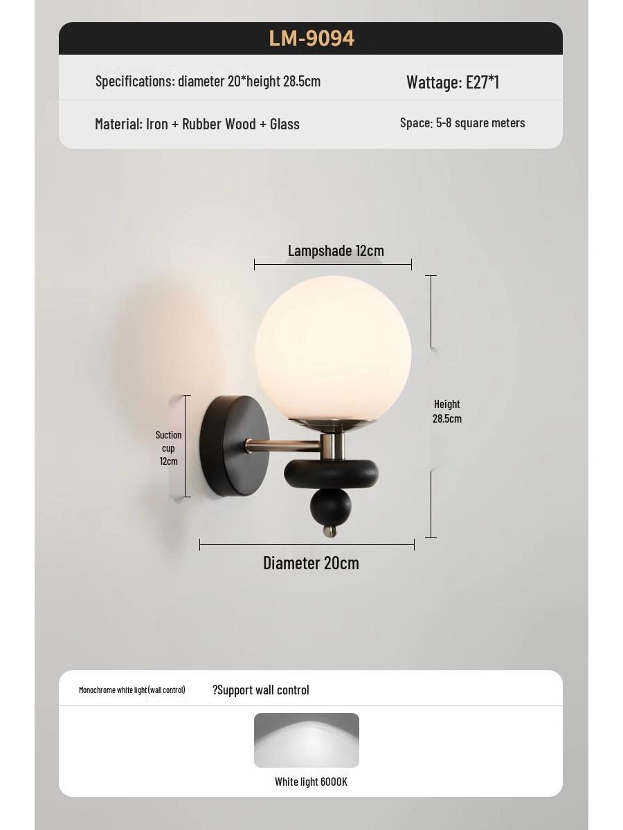 

Винтажный настенный светильник из массива дерева: Французская ретро-спальня и американская гостиная Default White Light (other colors available)
