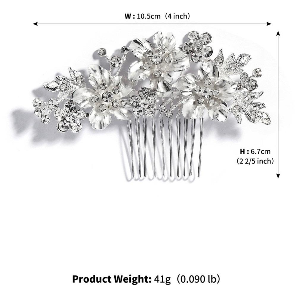 Alloy Bride s Hair Comb Sparkling Hair Accessories Fashion Bridal Headpiece  Festive Gifts серебряный