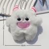 Plush Snow Monster Keychain Girls Cute White Green Cartoon Furry Toy School Bag Pendant Keyring Car Keyholder Plush Accessories