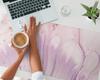 Gaming Desk Mat with Printed Marble Floral Pattern 100x50 Cm
