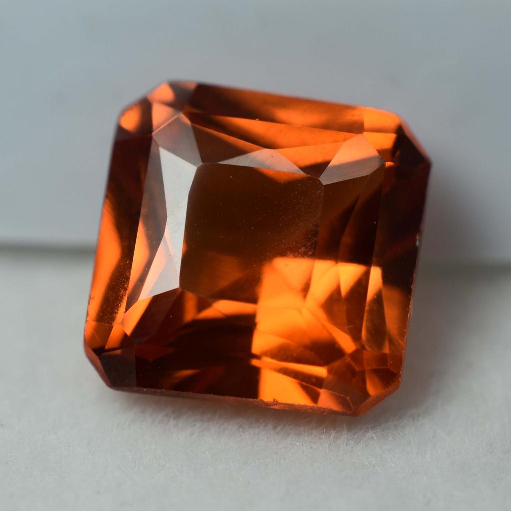 Orange Ceylon Sapphire Square Cut 10.23 Ct Natural CERTIFIED Loose Gemstone 6801
