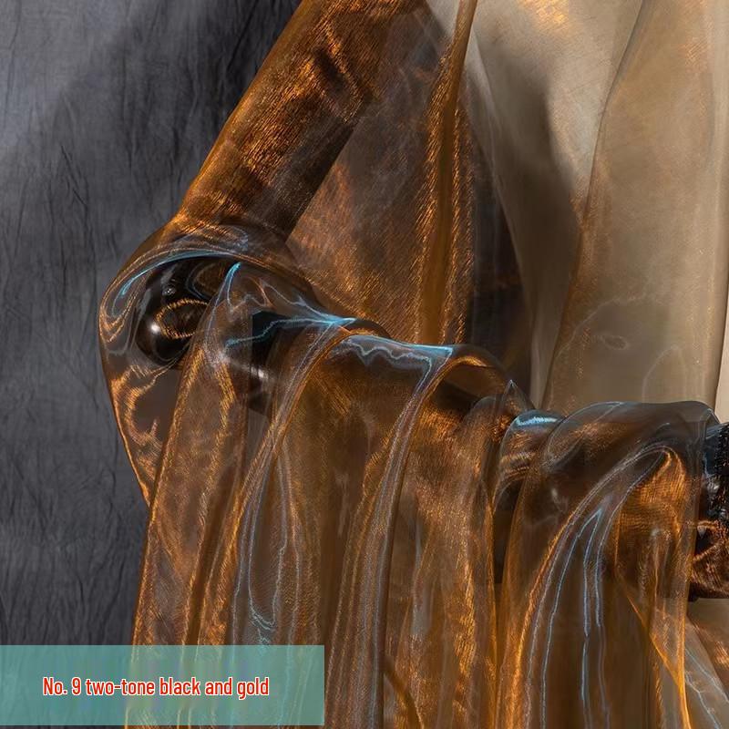 Iridescent Two-Tone Gradient Organza Pearl Gauze for Performance Costumes, Weddings, and Kindergarten Events