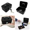 Mini Lockable Cash Box Metal Lock Box Coin Box Money Saving Box  Home Use