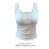 Plus Size Fat Sister Pure Desire Lace Fake Two Pieces I-Shaped Vest Women Summer All-Matching Slim Fit Oruo Style Top