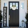 Aowotu Welcome Baby Sign Front Door Round Rustic Wood Sign Hanging Farmhouse Porch Outdoor Home Christmas Baby Shower Farmhouse Porch Wall Doors