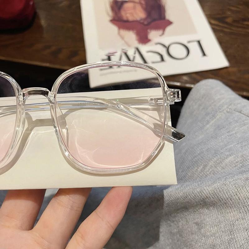 Korean Style Simple Temperament Gradient Sunglasses Pink Powder Blusher Glasses Women  Blue Light Blocking Glasses