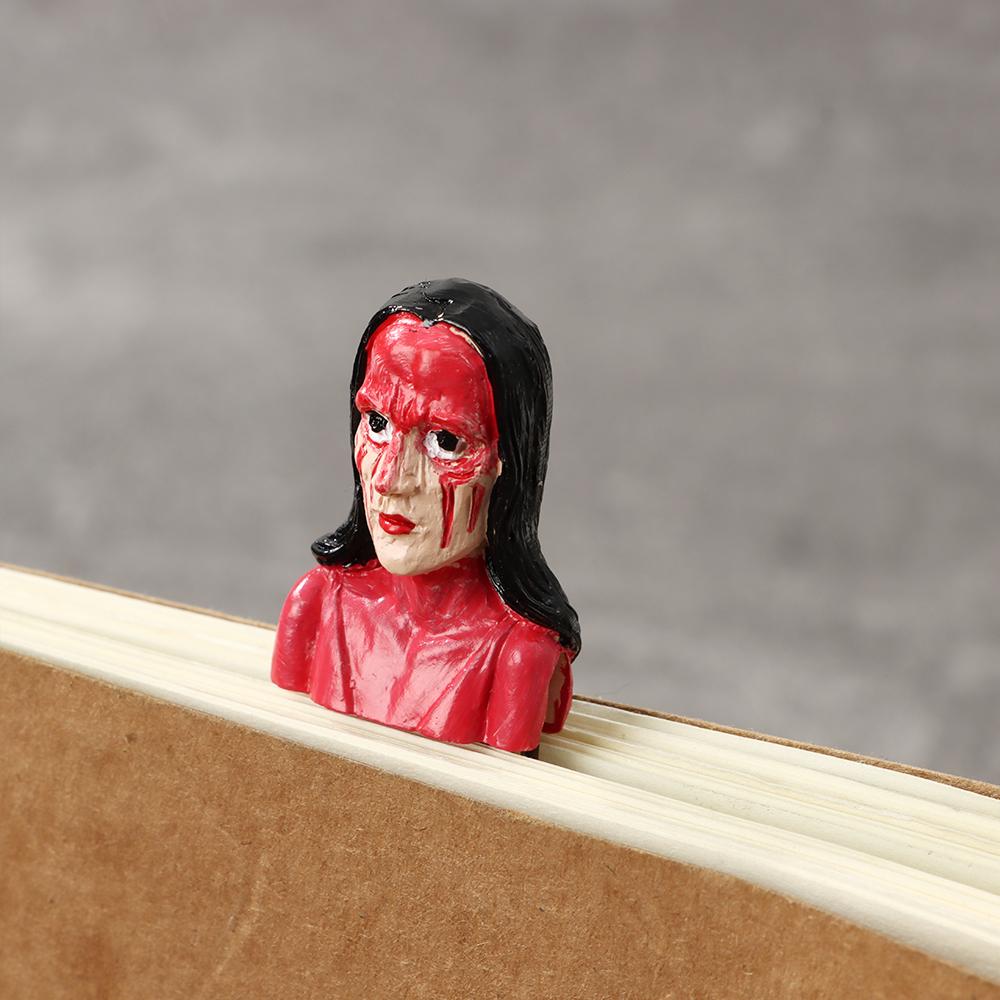 Halloween Gift Book Lovers Resin Figure Sculpture Horror Novels Half-Length Figure Horror Bookmarks