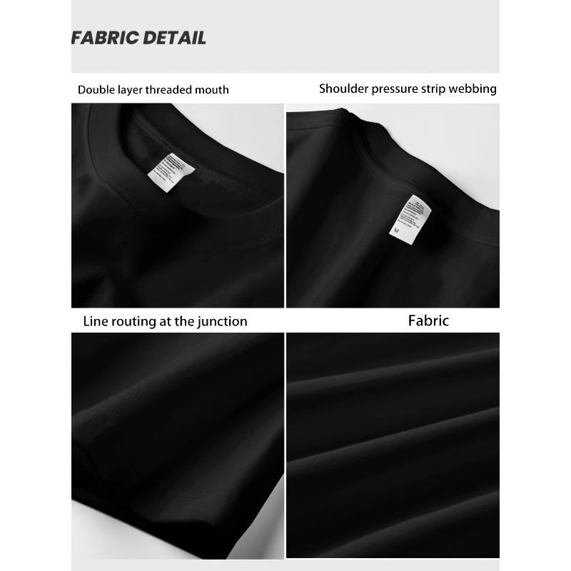 European sizes Heavyweight Pure Trendy Print Short-Sleeve T-Shirt for Men, New Summer Casual Style, Loose Fit, Versatile Top in Large Sizes