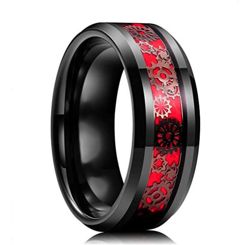 Stainless Steel Gear Ring: European & American Fashion for Men