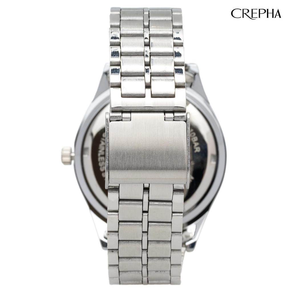 Klefer Serdica Analog Watch, White Dial, Metal Strap, Japanese Movement, SD-AM326-WTS, Men's, Silver