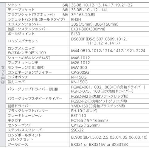 TONE TSA3331 Tool Set, 9.5mm (3/8") Drive, Red, 61 Pieces