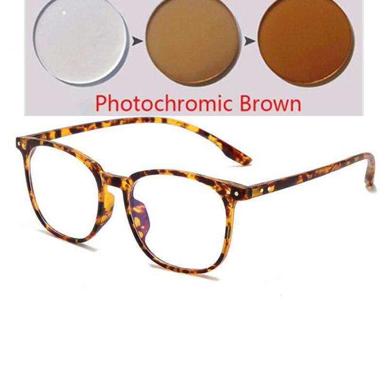 0 -0.5 -0.75 To -4.0 Anti Blue Light Transparent Gray Frame Square Myopia Glasses Rivet  Minus Degree Prescription Spectacle