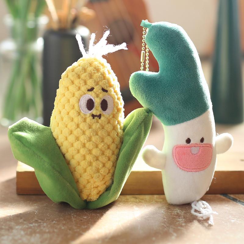 Whimsical Colorful And Plush Onion And Corn Keychains Soft Toy Hangings For Bags
