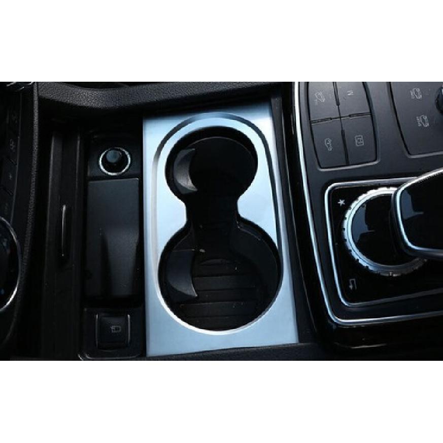 For Benz GLE GLS 2016- Matte Silver Center Console Water Cup Holder Panel 1X