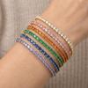 Brățară Tennis Colorată Iced Out de 3mm pentru Femei Zirconiu Cubic Curcubeu 16cm Brățară de Încheietură de Lux Bijuterii de Petrecere Impermeabilă