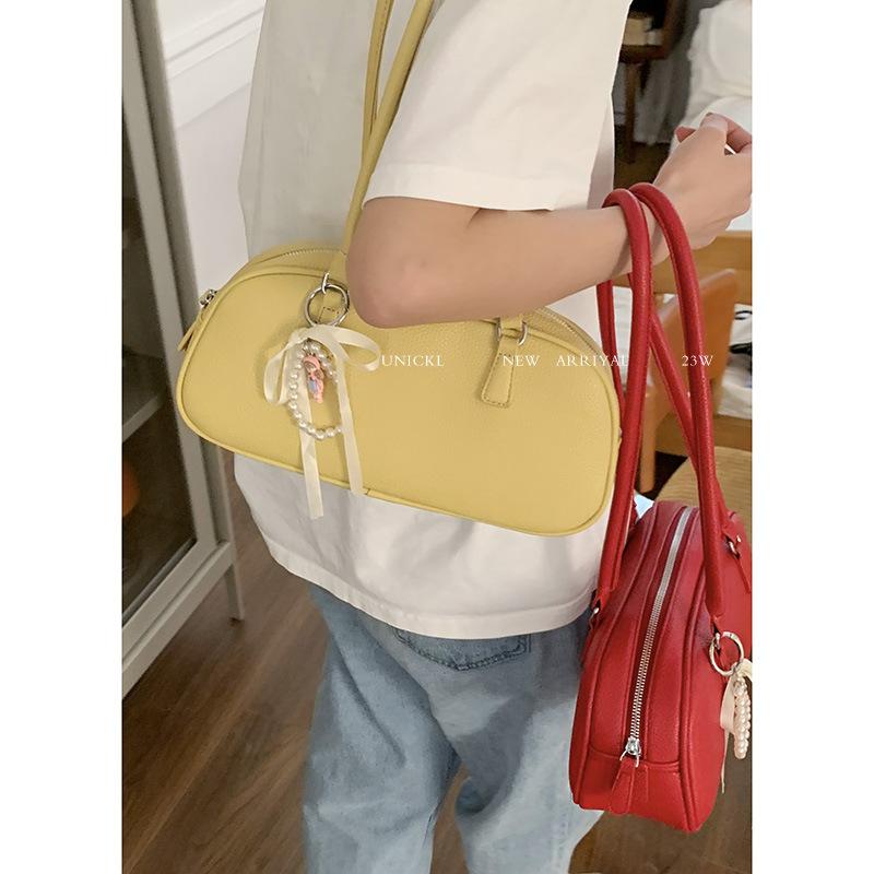 

Niche texture portable bowling bag women s new fashion underarm bag simple and versatile shoulder bag