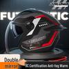 3C Certified Unisex Full Face Motorcycle Helmet - All-Season, Windproof, Sun Protection