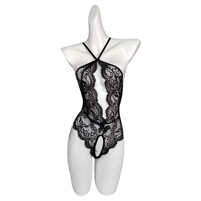Sexy Lingerie Sexy Lace Perspective Nightclub Queen Pure Desire Uniform Open Hot Breast Conjoined