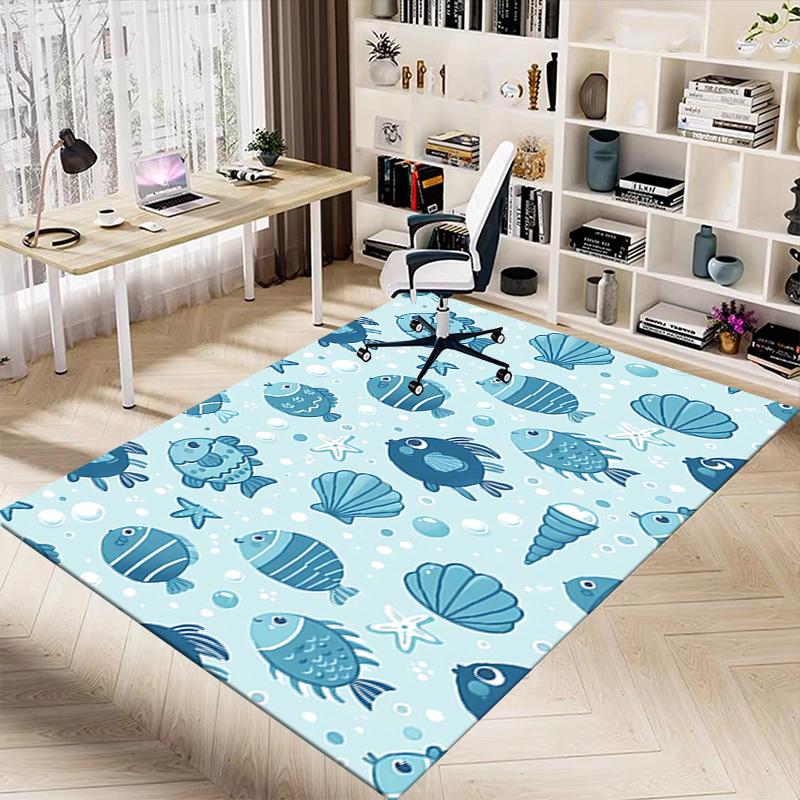 1PC Fish Shell Extra Large Non-Slip Floor Carpet, Office, Family, Bedroom, Studio - Large Area RugJ0334