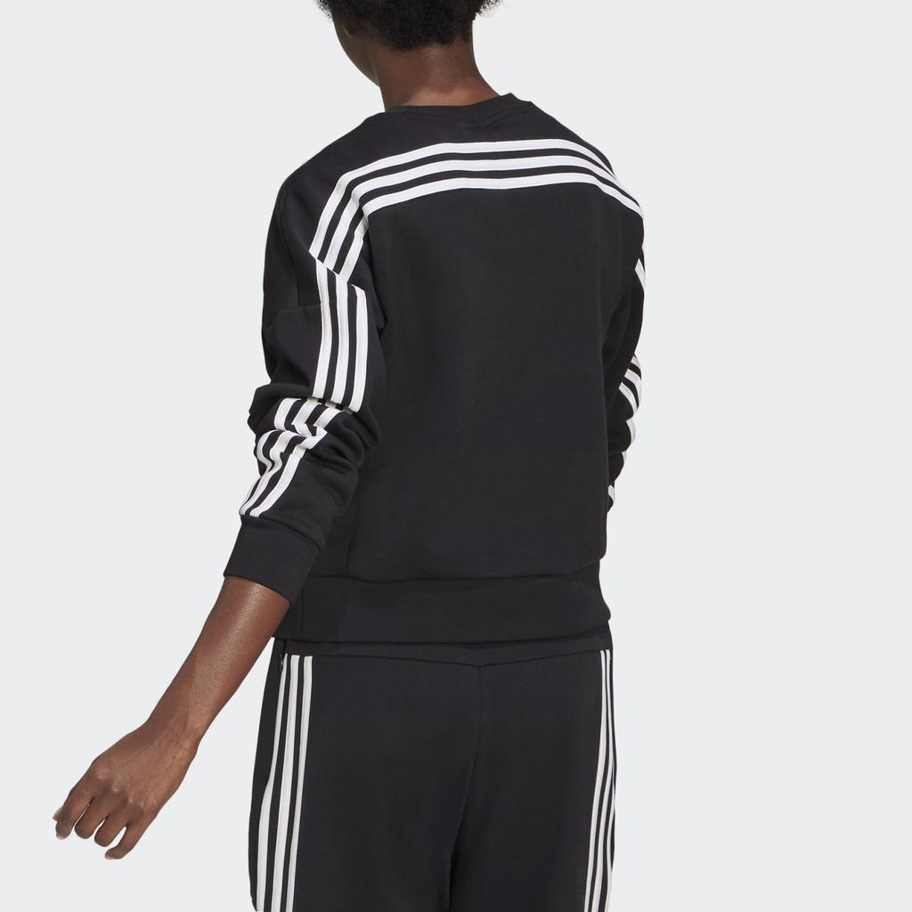 adidas Sweatshirt à col rond coupe ample avec trois bandes sur le côté pour femme Sweatshirt Noir GL0343