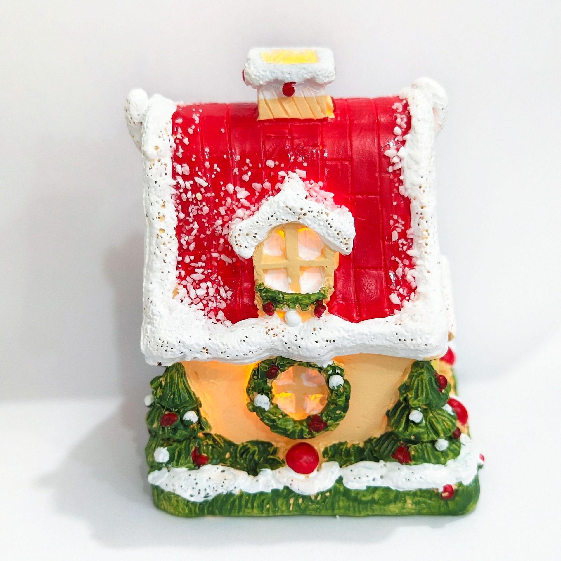 

Creative Resin Night Light Snowy Night Cottage Design Christmas Theme Desktop Decoration Artwork Craftsmanship