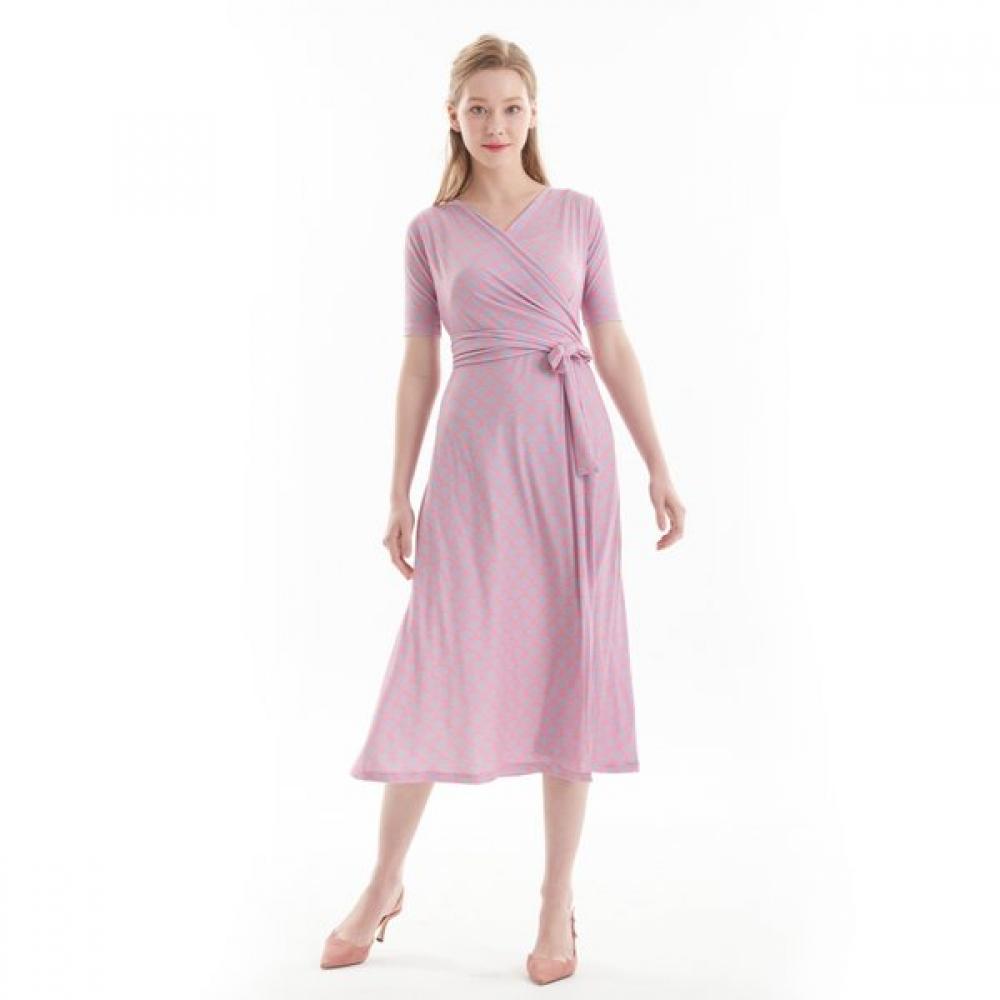 

Lipbbam Creora Easy Corinne Artwork Pattern Wrap Dress Ldm54hp01 LDM54HP01/FREE