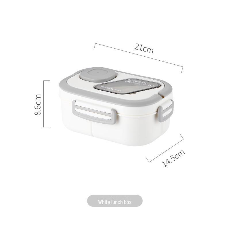 

Ланч-бокс для студентов и офисных работников, пригодный для использования в микроволновой печи, с отделением для соуса и держателем для фруктов белый