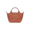 Longchamp Le Pliage 7 Solid Color Snap Zipper Closure Leather Dumpling Bag Mini Women Shoulder Bag Cognac 1500987504