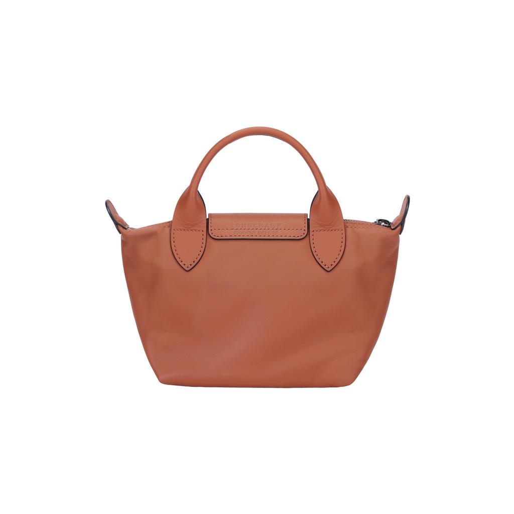 Longchamp Le Pliage 7 Solid Color Snap Zipper Closure Leather Dumpling Bag Mini Women Shoulder Bag Cognac 1500987504