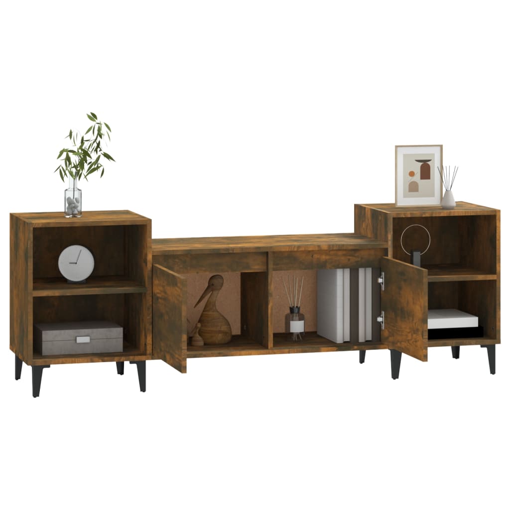 TV Cabinet Smoked Oak 160 x 35 x 55 cm Wood Based Panel