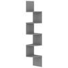 Wall Mounted Corner Shelf Gray 19 x 19 x 123 cm Engineered Wood