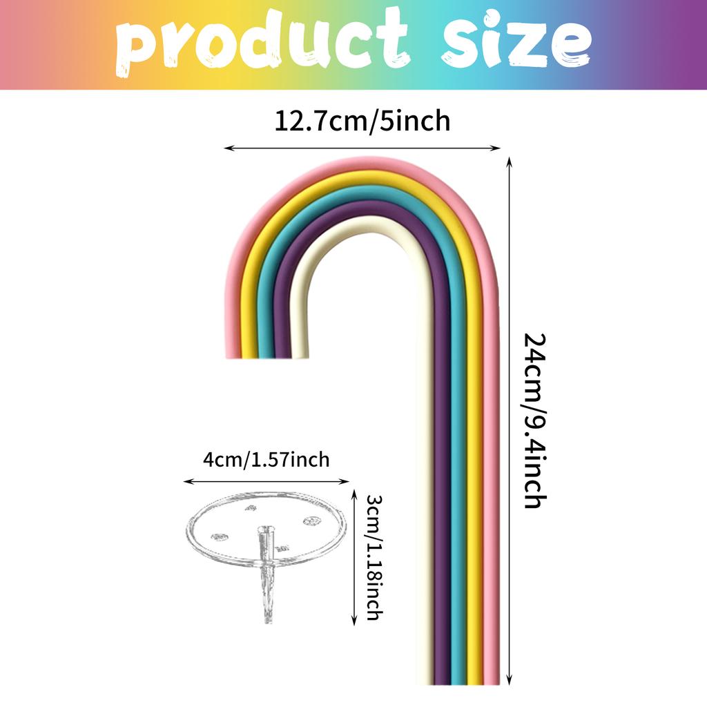 Rainbow Cake Toppers Colorful Balls Cake Decorations for Wedding Baby Shower Girls Boys Birthday Party Supplies (Macaron)