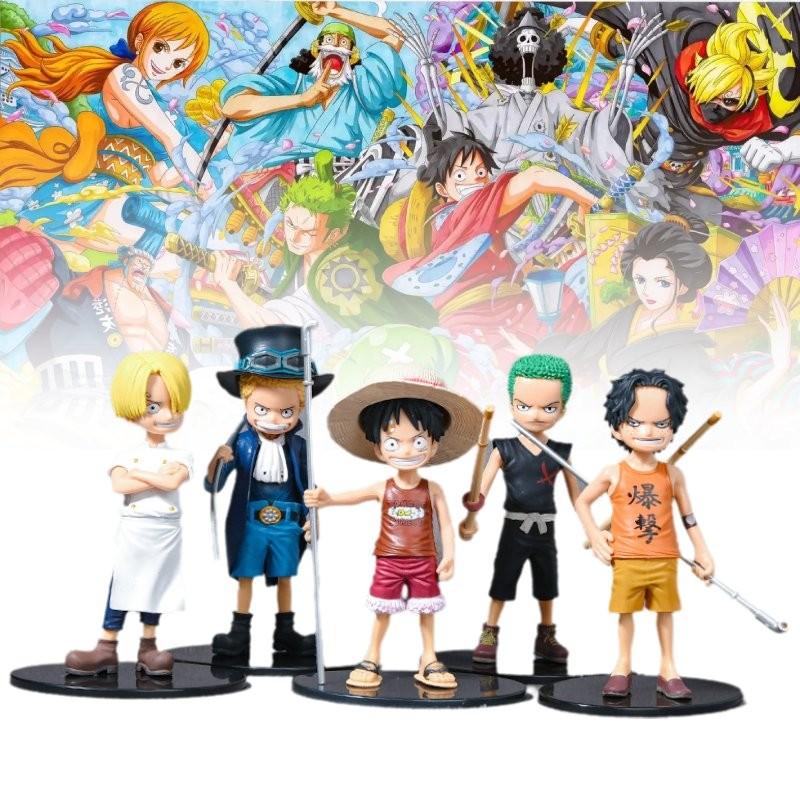 One Piece 5pcs Role Pvc Toy Model Desktop Decoration Children Christmas Gift