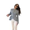 New Asymmetric Blazer Jacket Long Sleeve Women's Top for Figure-Flattering Fit