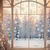 Christmas Window Static Stickers 2/4 Sheet Easy Peel Removable Santa Reindeer Snowflake Decals for Winter Holiday Party Decor
