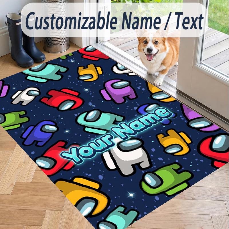 Custom Text Printed Rug Among Us Non Slip Floor Carpet For Home Room Decor
