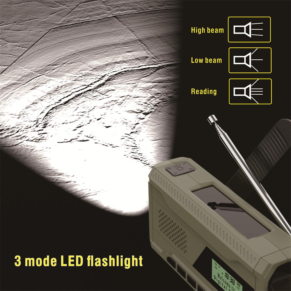 Emergency Hand Crank DAB Radio with LED Flashlight ,DAB/FM /Bluetooth with 4500m