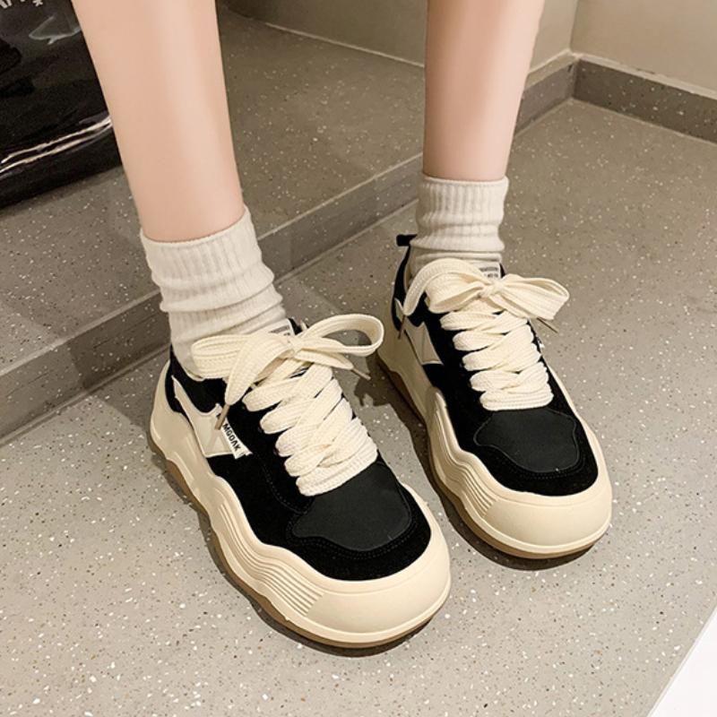 

Женские новые модные кроссовки, осенняя повседневная брендовая обувь, женская обувь на толстой подошве из парусины, дизайнерская женская легкая плоская универсальная обувь 40