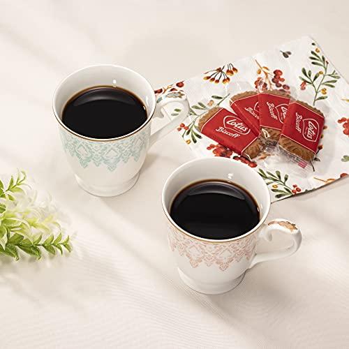 NARUMI Pair of Mugs, Aurora Design, 290cc, Lace Pattern, Blue and Pink, Cute and Stylish, Gift, Microwave Safe, Gift Boxed, 97104-21475