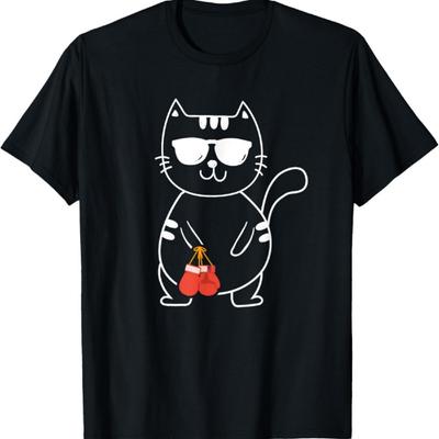 Boxing Cat - Boxing Combat Sports Sparring Gloves Boxer T-Shirt