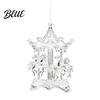 Indoor Seasonal Home Decor Faux Crystal Christmas Ornaments, Clear Acrylic Reindeer/Bell/Wreath/Wine Glass Winter Transparent Angel Shaped Charms